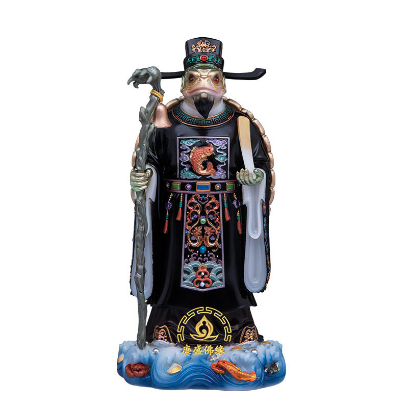 汉白玉龟丞相寿星供奉摆件