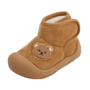 冬季新款宝宝棉鞋男女幼童学步鞋加绒保暖儿童雪地靴软底婴儿鞋子