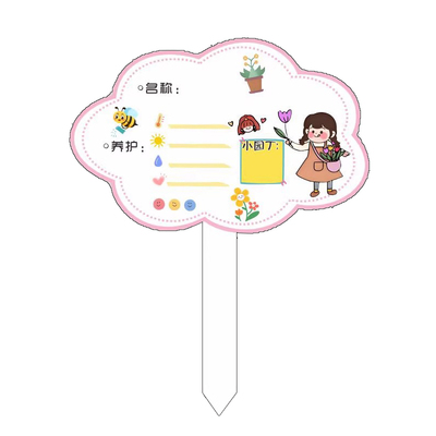 植物标签插牌幼儿园绿植养护卡片