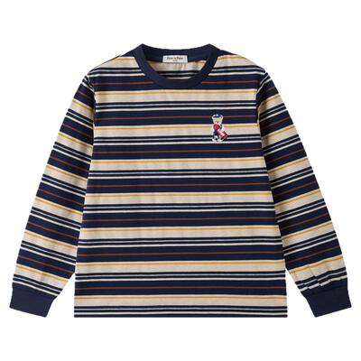 【5A抗菌】PawinPaw卡通小熊童装26年春夏新款男女童圆领条纹T恤