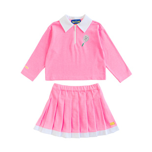 ILOVEJ童装春季女童运动两件套装网球半身裙卫衣/JWSSE22