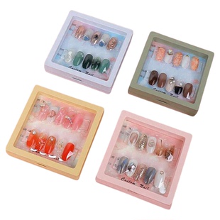 美甲穿戴甲包装盒防尘防氧化款式展示板PE膜饰品美甲钻收纳盒新款