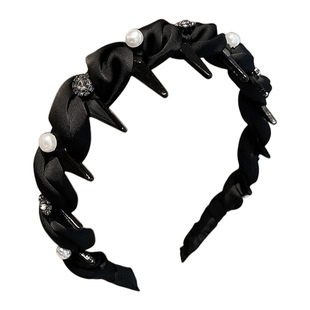 闪钻珍珠发箍女款高级感洋气时尚高颅顶洗脸头箍日常外戴发卡头饰