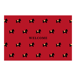 马年地垫入户门垫进门新年脚垫除尘2026新款红色丝圈玄关进户地毯