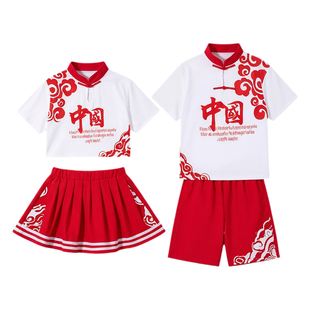 六一儿童啦啦队演出服小学生运动会开幕式中国风国潮合唱表演服装