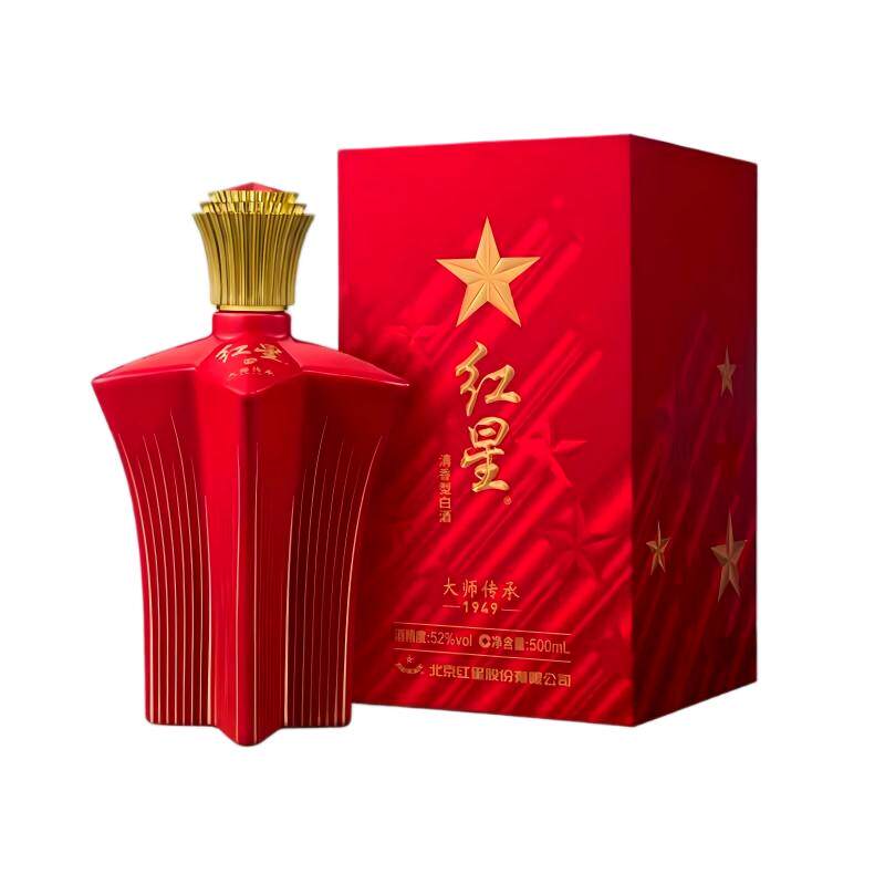 红星大师传承清香52度500ml白酒