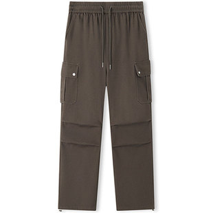 森马休闲裤女抓绒降落伞裤2025冬季新款抽绳工装裤直筒显瘦裤子潮