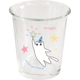 Chokaian原创魔法小猫粉嫩少女心玻璃杯水杯咖啡杯ins风可爱礼物