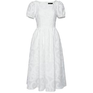 希区瑞普高端法式复古赫本风泡泡袖短袖连衣裙女春夏连身裙长薄纱