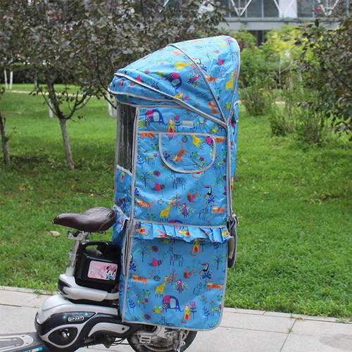 电动车儿童座椅防风雨棚后置安全围栏小孩学生坐椅秋冬款加厚棉篷