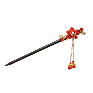 古风新中式发簪女高级感盘发簪子日常通勤后脑勺流苏发钗汉服头饰