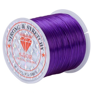 紫色水晶弹力线扁丝透明耐磨108串珠线弹性diy手链绳子穿串弹力绳