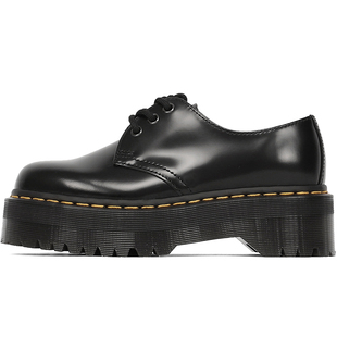 疯家自制1461Quad厚底低帮3孔马丁靴松糕底增高真皮BEX马丁单鞋女