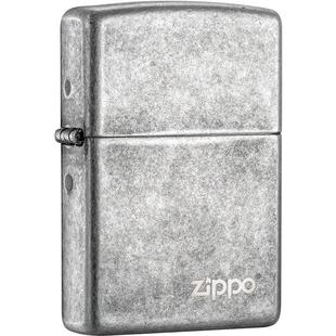 Zippo官方旗舰店之宝仿古银商标防风煤油打火机送男友新年礼物