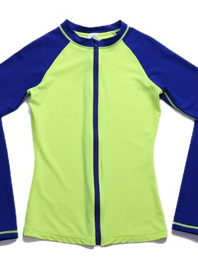 thenice潜水服荧光绿浮潜透气女