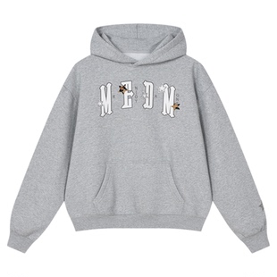 MEDM 星星四字贴皮休闲保暖加绒连帽卫衣秋冬重磅帽衫情侣外套男