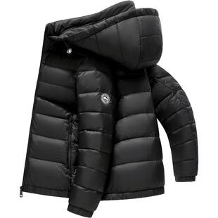 雪中飞轻薄羽绒服男款简约百搭轻暖秋羽绒上衣连帽可脱卸秋冬外套