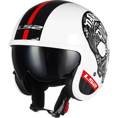 ls2半盔复古巡航四分之三头盔