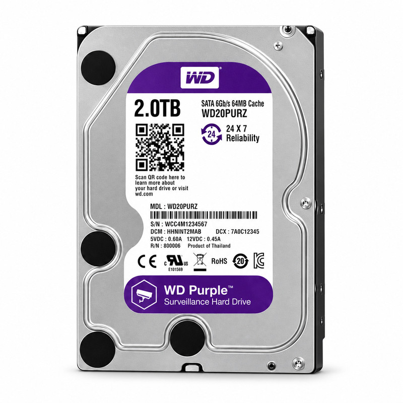 WD西数1T2T4T6T8T10T台式机械硬盘紫盘3.5英寸SATA串口监控盘HDD