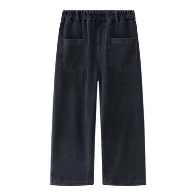 虾酱麻麻复古阔腿牛仔裤