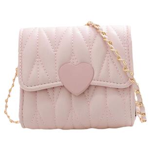小香风女童斜挎包ins时尚洋气心形儿童包包迷你公主单肩小方包潮