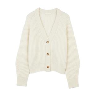 GOBI戈壁秋冬通勤基础百搭休闲羊绒女士开衫短款毛衣外套WK729