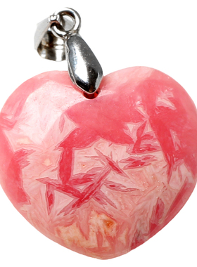 心形红纹石吊坠意境款锁骨链项坠