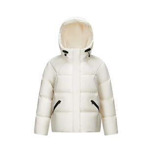 轻松羽绒|森马羽绒服女宽松连帽面包服黑色冬防泼水防风外套百搭