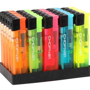 超凡透明50支装一次性广告定制定做打火机家用批发明火防风打火机