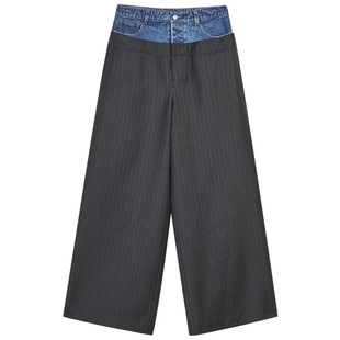 【SAMUEL系列】LESS秋冬拼接个性宽松直筒西装休闲裤子2O0E13730