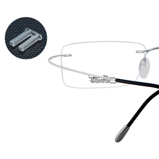 胶塞无框眼镜双胶塞配件换修架双孔卡丁无螺丝固定钉帽适配于诗乐