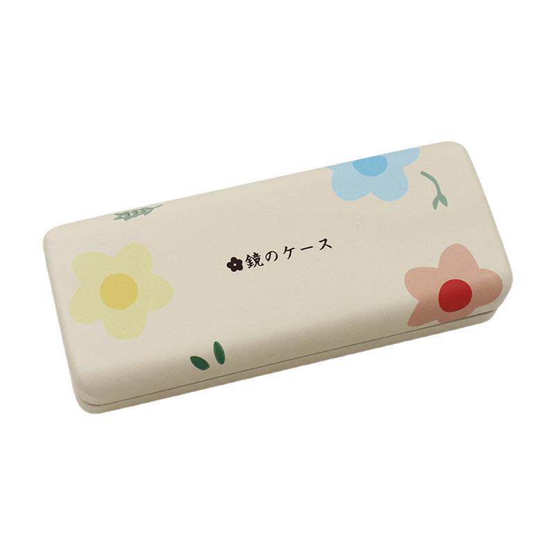 泫雅风花朵日式眼镜盒原创复古小清新少女便携防压可爱眼镜收纳盒
