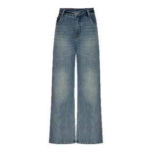 【商场同款】HPLY荷比俪2025夏新款女宽松含棉通勤休闲牛仔长裤