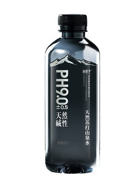 天然苏打山泉水400ml*24瓶/箱PH9.0弱碱性饮用瓶装碱性水弱碱水