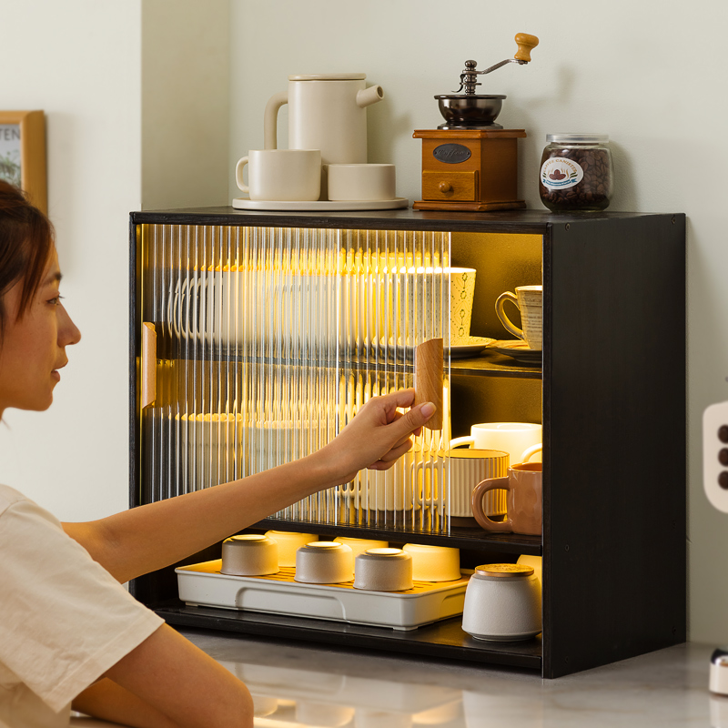 杯架防尘杯子收纳架咖啡杯水吧置物架咖啡架桌面水杯架茶包收纳盒