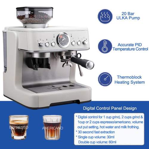 外贸咖啡机意式浓缩咖啡机研磨一体打奶泡高压萃取coffe machine