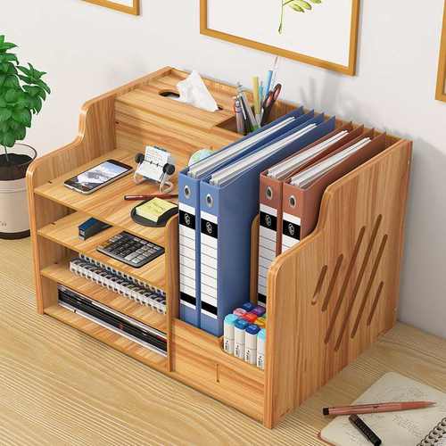 办公室多层桌面收纳盒带锁书桌工位杂物文件置物架神器家用抽屉式