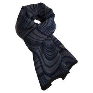 老年人仿羊绒扎染围巾冬季中老年男士围脖老人围巾男冬天爷爷保暖