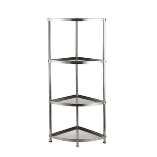 304不锈钢浴室卫生间置物架落地层架转角厕所洗澡间三角脸盆架子