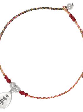 兰术女银简约平安喜乐手链精致