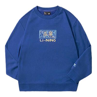 李宁童装2024春秋款亲肤加绒卫衣