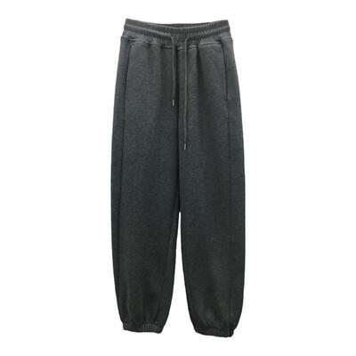 TY1980松紧腰宽松加绒束脚卫裤女