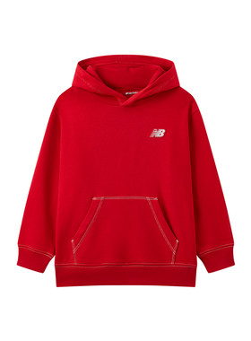 New Balance nb童装儿童男女26年春新款红色连帽卫衣ND7CG6R083