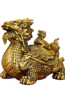 纯黄铜母子龙龟招财进宝健康长寿