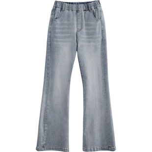 诺诺公主S1N初中生微喇叭牛仔裤子女2026春季水洗牛仔百搭学院风