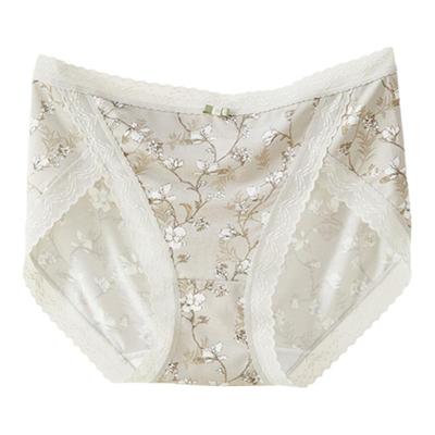 秘语内裤女草木新语薄款无痕蕾丝边中腰性感高开叉三角短裤61935