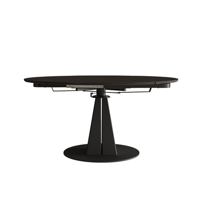 德利丰旋转伸缩方变圆岩板餐桌