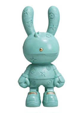 网红皮革兔子落地摆件存钱罐