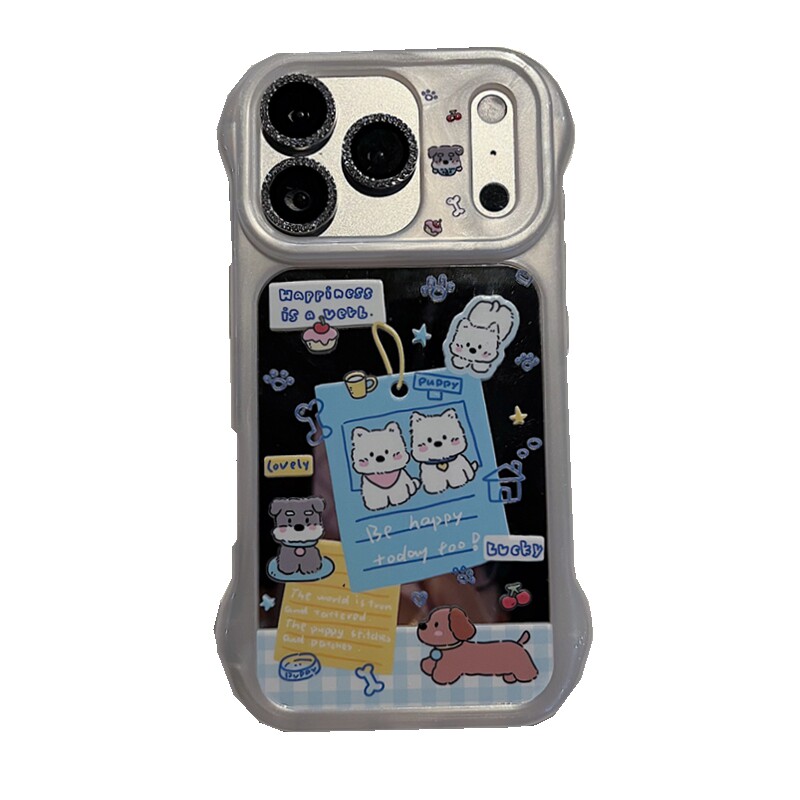 适用苹果系列iPhone17新款手机壳16promax14promax时尚光油彩绘白蝴蝶结15promax半包大孔镜面网红女款保护套