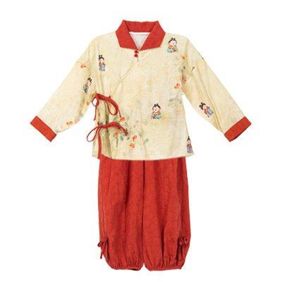 儿童新中式明制交领右衽国风童装